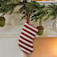 Knit Red Striped Stocking, 5"