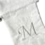 20" White Velvet Monogram Stocking, M