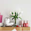 White Real Feel Tulip Arrangement in Glass Pot, 16"