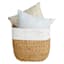 Natural & White Colorblock Water Hyacinth Basket, Large
