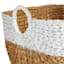 Natural & White Colorblock Water Hyacinth Basket, Large