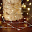 100-Count Warm White LED String Lights with Silver Wire, Battery Operated
