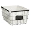 Black Metal Wire Storage Basket with Liner