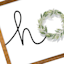Honeybloom Glass Framed Wreath Print Wall Sign, 16x36