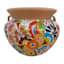 Hand Painted Talavera Natural Bean Outdoor Planter, Large
