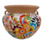 Hand Painted Talavera Natural Bean Outdoor Planter, Medium