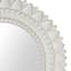 Carved White Floral Wall Mirror, 24"