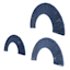 Crosby St. Set of 3 Half Circle Wall Decor, 24x12