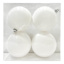 Silver 4-Count White Flocked Ornaments, 3.9"