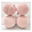 4-Count Pink Flocked Ornaments, 3.9"
