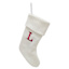 19" White Knit Monogram Stocking, L