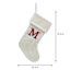 19" White Knit Monogram Stocking, M