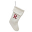 19" White Knit Monogram Stocking, R