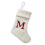 8" White Knit Monogram Stocking, M