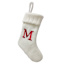 8" White Knit Monogram Stocking, M