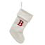 19" White Knit Monogram Stocking, B