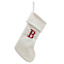 19" White Knit Monogram Stocking, B