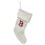 19" White Knit Monogram Stocking, B