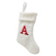 8" White Knit Monogram Stocking, A