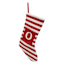 Red & White Striped Monogram Knit Stocking, O