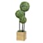 Ball Topiary in Wooden Vessel, 36"