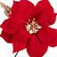 Red Glittered Poinsettia Floral Pick, 10"