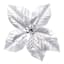 Silver Metallic Poinsettia Clip Ornament, 8"