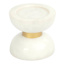 Marble with Gold Metal Ring Pillar Candle Holder, 4.5"