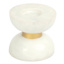 Marble with Gold Metal Ring Pillar Candle Holder, 4.5"