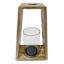 Wood & Metal Lantern with Glass Hurricane, 12.5"