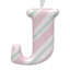 Mrs. Claus' Bakery 3.5" Pink Striped Monogram Ornament, J