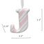 Mrs. Claus' Bakery 3.5" Pink Striped Monogram Ornament, J