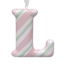 Mrs. Claus' Bakery 3.5" Pink Striped Monogram Ornament, L