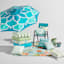 (E227) Santa Monica Trellis Aqua Floral Indoor & Outdoor Area Rug, 5x7