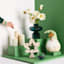 Found & Fable Green Unscented Ribbed Pillar Candle, 3x8