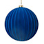 Classic Christmas Royal Blue Flocked Ball Ornament, 4"