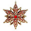 Classic Christmas Red & Gold Gemstone Ornament, 5.5"