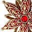 Classic Christmas Red & Gold Gemstone Ornament, 5.5"