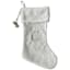 20" White Velvet Monogram Stocking, C