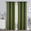 Green Linen Blend Light Filtering Grommet Curtain Panel, 95"