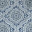 Blue Medallion Light Filtering Grommet Curtain Panel, 84"