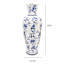 Blue Porcelain Wave Opening Oversized Vase, 28"