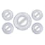 5-Piece White Ornate Embossed Mirror Set