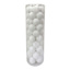 50-Count White Glittered Mix Shatterproof Ornaments
