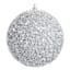 Silver Glittered Ball Ornament, 10"