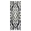 Arrington Grey & White Medallion Runner, 2x5