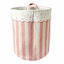 Pink & White Striped Laundry Hamper