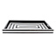 Black & White Striped Rectangle Tray, 24"