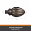 Bailey 5/8" Bronze Finish Oil Rubbed Fast Fit Decorative Curtain Rod, 36-66"