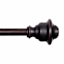 Finn 5/8" Black Fast Fit Decorative Curtain Rod, 36-66"